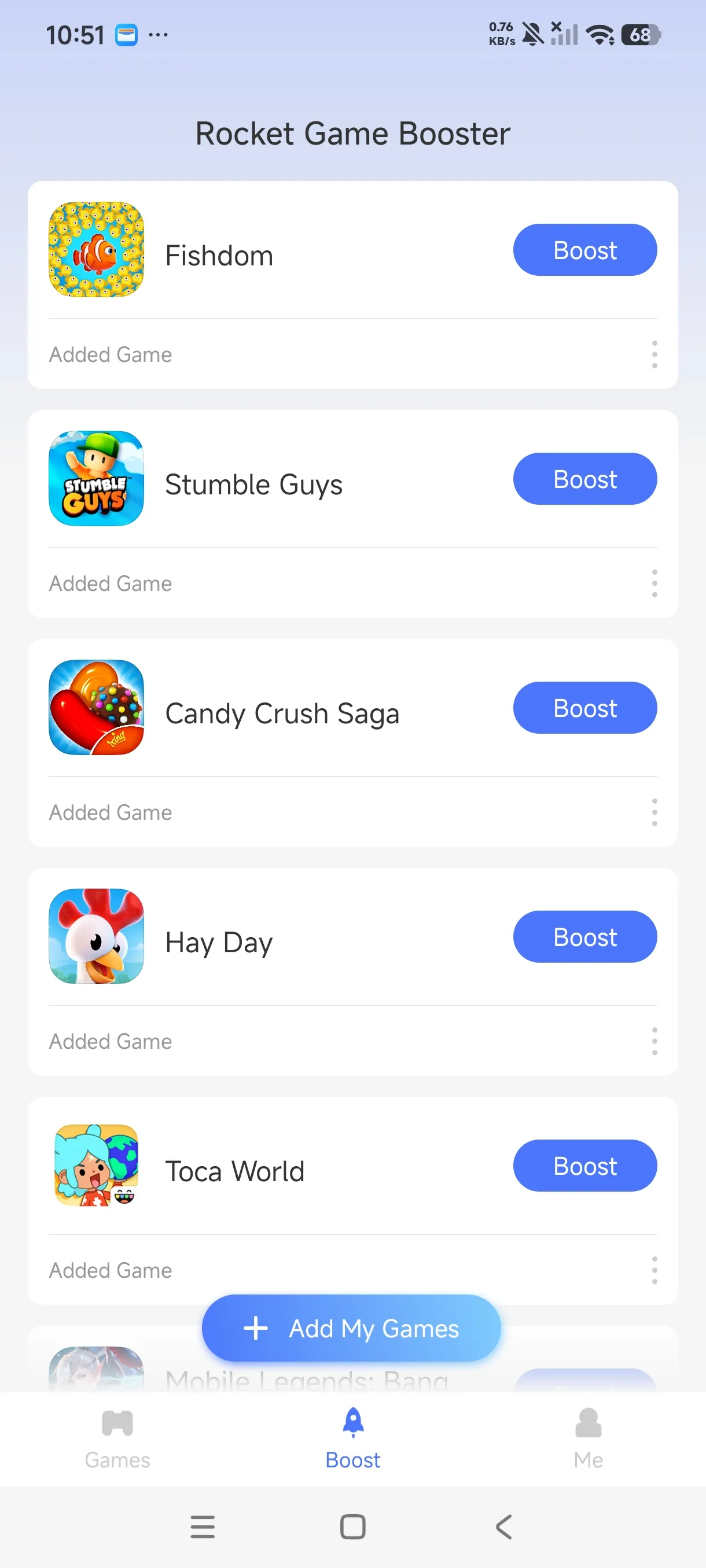 Add Stumble Guys to Rocket via the Add My Games button